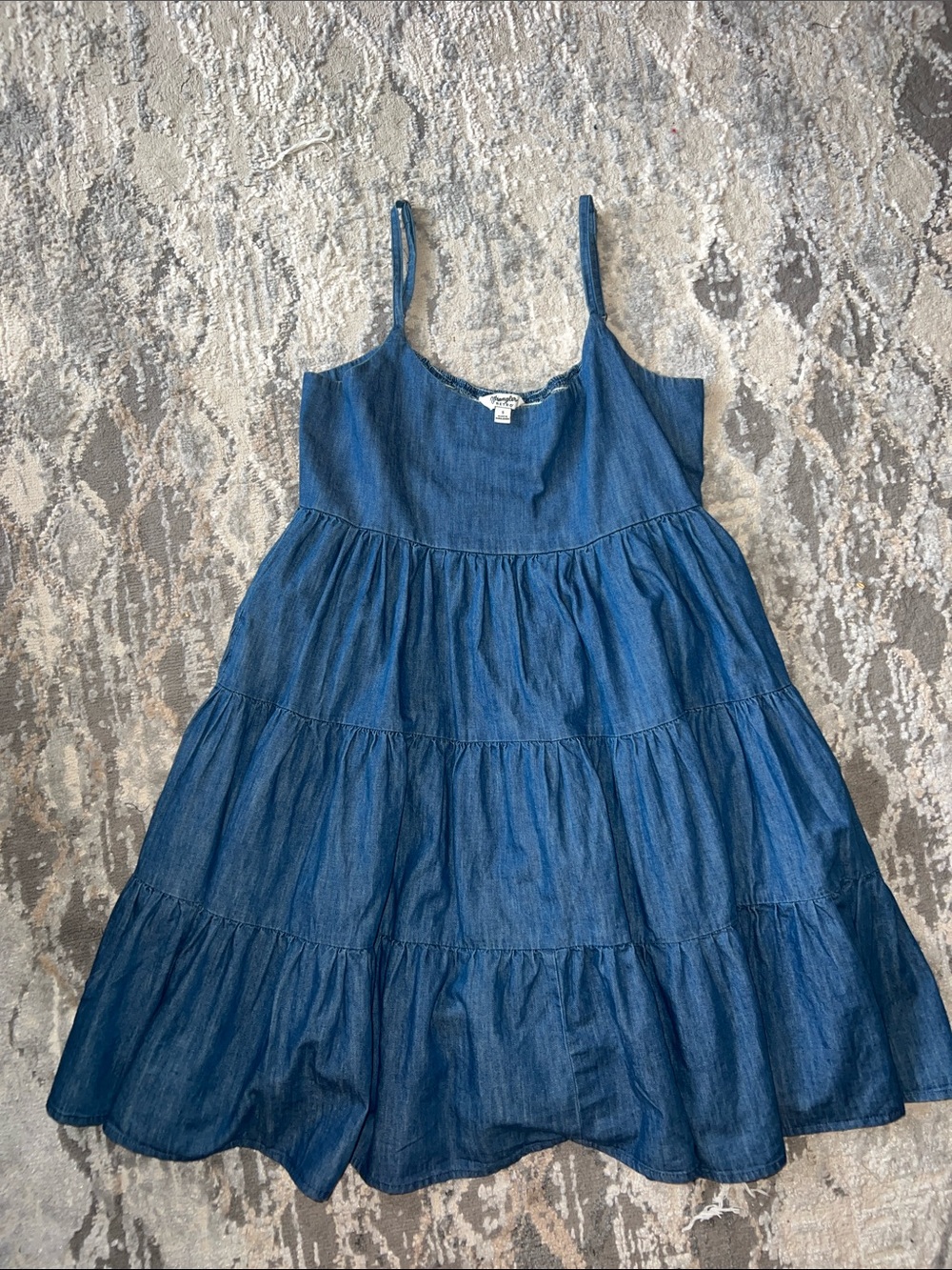 Women's Denim Tiered Mini Sundress - Blue